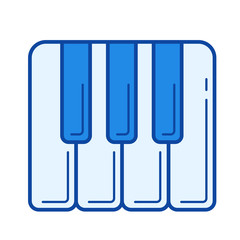 Piano keys vector line icon isolated on white background. Piano keys line icon for infographic, website or app. Blue icon designed on a grid system.