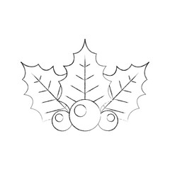 christmas decorative leaf icon vector illustration design