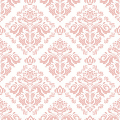 Fototapeta na wymiar Oriental classic pink pattern. Seamless abstract background with repeating elements. Orient background