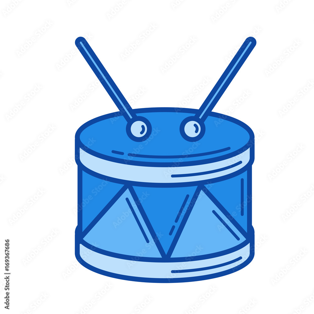 Poster snare drum vector line icon isolated on white background. snare drum line icon for infographic, webs