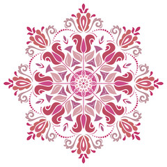 Elegant round colorful ornament in classic style. Abstract traditional pattern with oriental elements, Classic vintage pattern