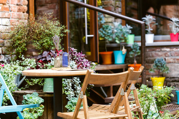 Cozy outdoor cafe in Paris, France