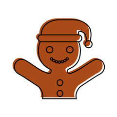 ginger cookie christmas icon vector illustration design