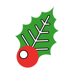 christmas decorative leaf icon vector illustration design
