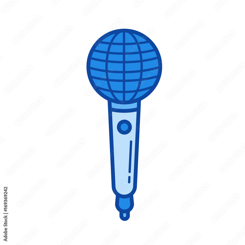 Poster radio microphone vector line icon isolated on white background. radio microphone line icon for infog