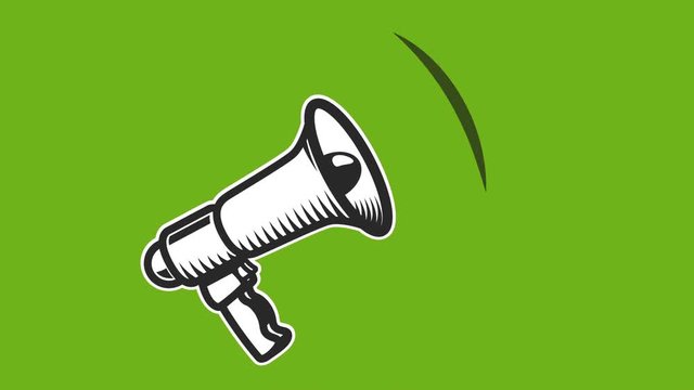 Megaphone icon video animation. Attention sign animation. Business promotion