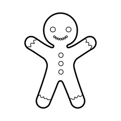 ginger cookie christmas icon vector illustration design