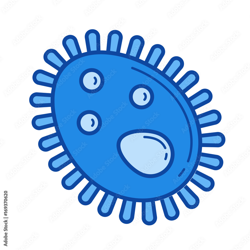 Poster microbe vector line icon isolated on white background. microbe line icon for infographic, website or