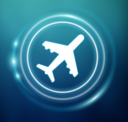 3D rendering plane icon with circles