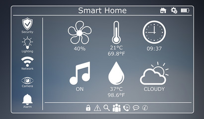 3D rendering modern digital smart house interface