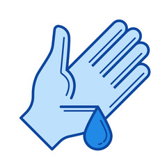 Obraz premium Wound vector line icon isolated on white background. Wound line icon for infographic, website or app. Blue icon designed on a grid system.