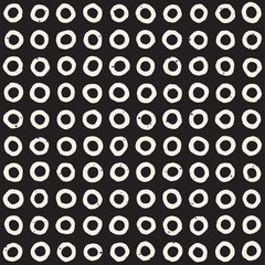 Hand drawn style ethnic seamless pattern. Abstract geometric tiling background in black and white. Vector freehand doodle texture.