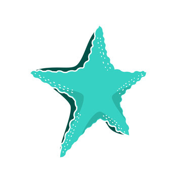 elegant Starfish illustration, sea creature symbol, symbol design, isolated on white background.
