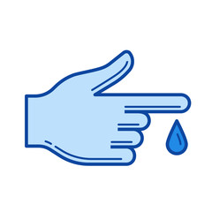 Blood test vector line icon isolated on white background. Blood test line icon for infographic, website or app. Blue icon designed on a grid system.