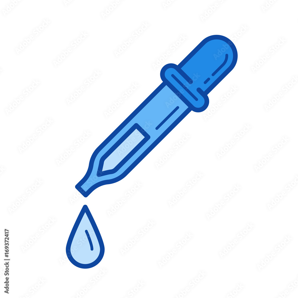 Poster pipette vector line icon isolated on white background. pipette line icon for infographic, website or