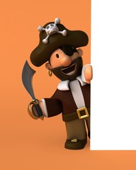 Fun pirate - 3D illustration