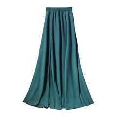 Turquoise airy subtle long elegant maxi skirt isolated white