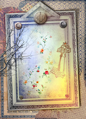 Finestra gotica,antica e misteriosa con chiave incantata