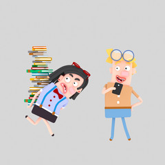 Student carrying heap of books
Easy combine! Custom 3d illustration contact me!