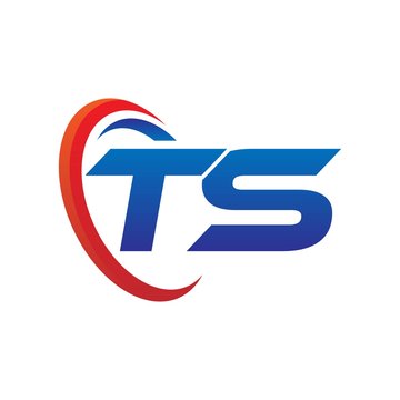 modern dynamic vector initial letters logo ta with circle swoosh red blue