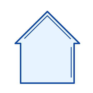 House vector line icon isolated on white background. House line icon for infographic, website or app. Blue icon designed on a grid system.