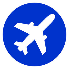 blue plane circle icon