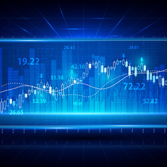 Financial and business abstract background with candle stick graph chart. Stock market investment vector concept