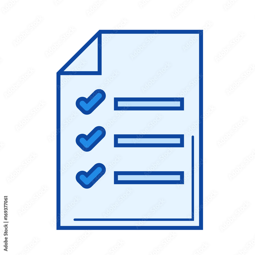 Poster shopping list vector line icon isolated on white background. shopping list line icon for infographic
