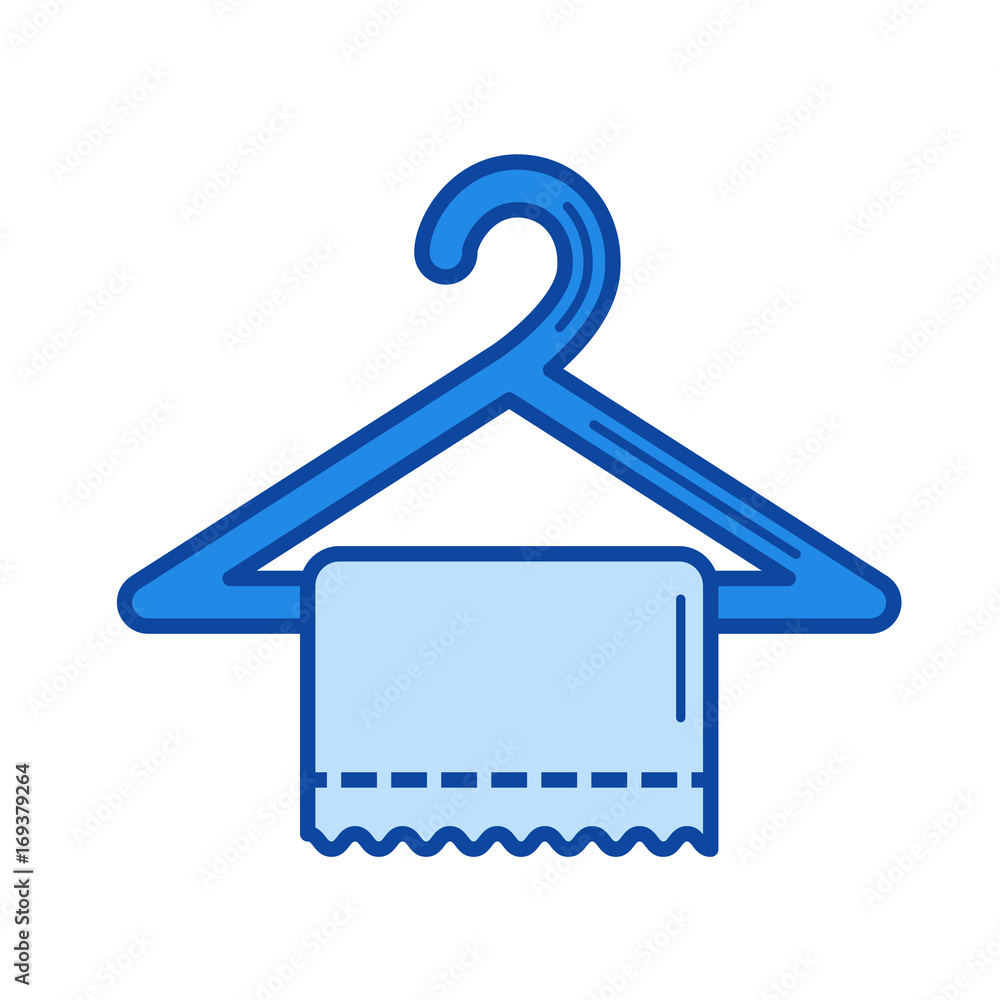 Poster towel vector line icon isolated on white background. towel line icon for infographic, website or app