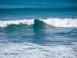 Blue wave in tropical ocean.