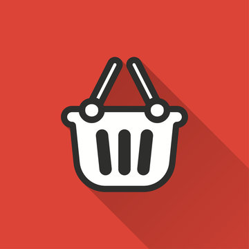 Shopping basket - vector icon.