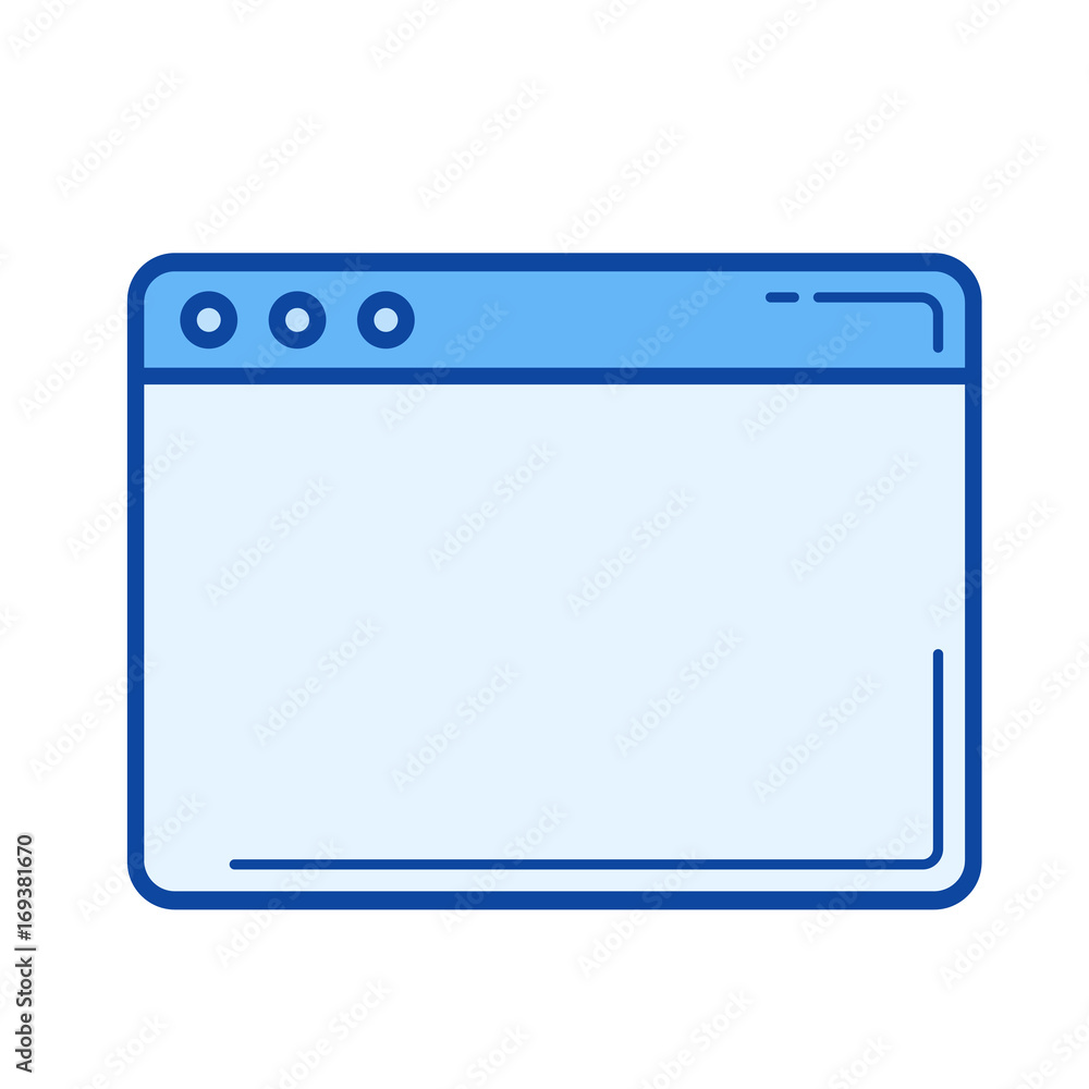 Poster web window vector line icon isolated on white background. web window line icon for infographic, webs