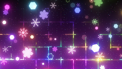 格子と雪結晶のイメージ背景