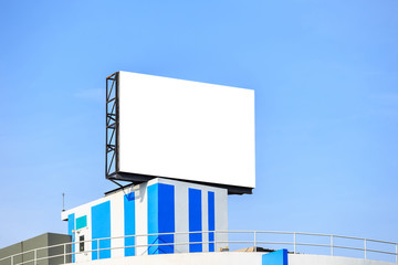 Large white blank advertising billboard. For design and advertisement concept