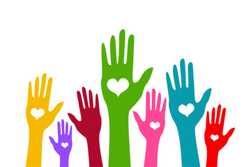 Obraz premium hands vector illustration on white background