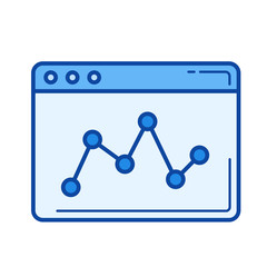 Data analytics vector line icon isolated on white background. Data analytics line icon for infographic, website or app. Blue icon designed on a grid system.