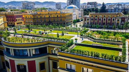 Panoramic view of Tirana, Albania - obrazy, fototapety, plakaty