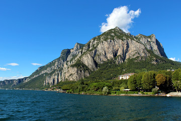Fototapeta na wymiar San Martino mountain (monte San Martino) in the italian Alps near Lecco