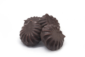 chocolate marshmallow isolated on white