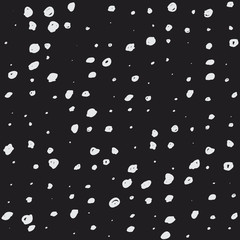 Randomly placed dots seamless vector pattern. Hand drawn speckles and spots decorative texture. Background for print, textile, fabric, wallpaper, card, poster, home decor, packaging, wrapping.