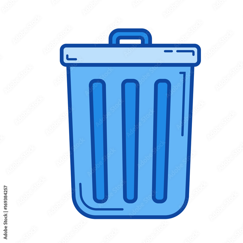 Poster clean bin vector line icon isolated on white background. clean bin line icon for infographic, websit