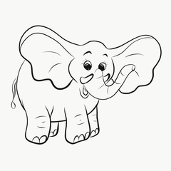 Cheerful elephant, coloring
