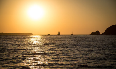 Fototapeta na wymiar Boat at sunset