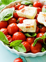 Baked tomatoes and cheese
