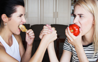 Vegan and meat-eater
