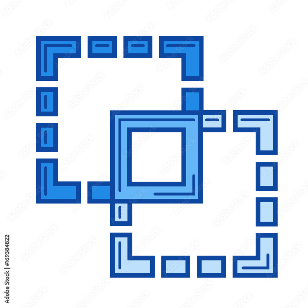 Poster resize image vector line icon isolated on white background. resize image line icon for infographic, 