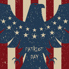 We Will Never Forget. 9/11 Patriot Day background, American Flag stripes background. Patriot Day September 11, 2001 Poster Template