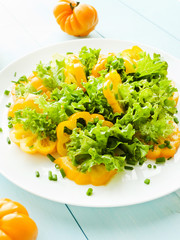 Yellow tomatoes salad