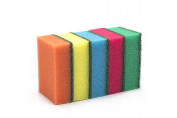 Kitchen scouring pad, detail cleaning tool, cleaning textured background, object