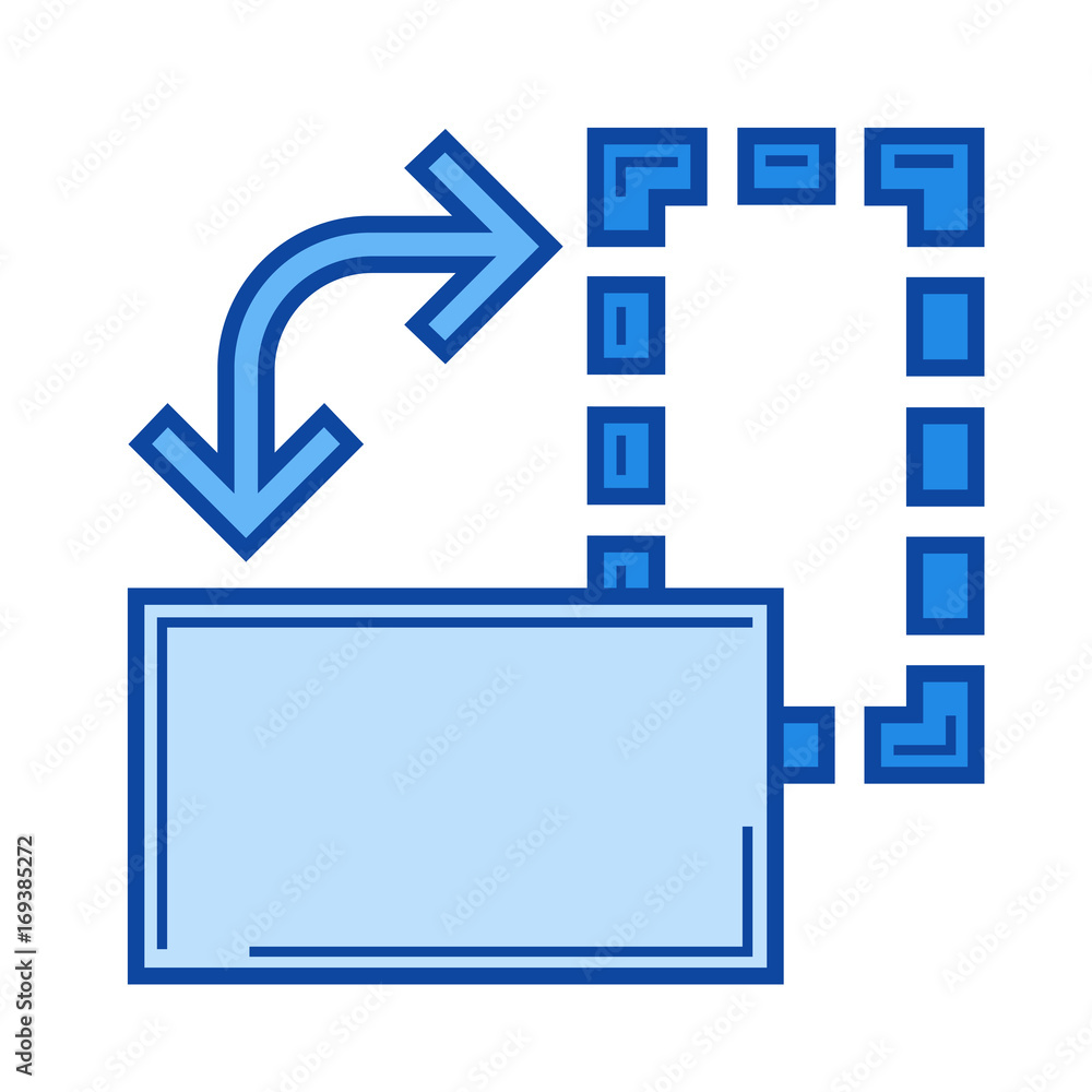 Aufkleber transform tool vector line icon isolated on white background. transform tool line icon for infograph